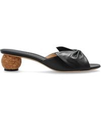 Ferragamo - Leather Mules With Heels - Lyst