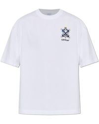 Off-White c/o Virgil Abloh - T-Shirt With A Colorful Print And Shimmering Sequins - Lyst