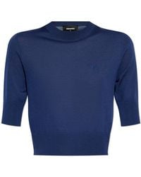 DSquared² - Wool Top With Embroidered Logo - Lyst