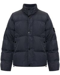 Stone Island - Down Jacket With Stand-Up Collar - Lyst