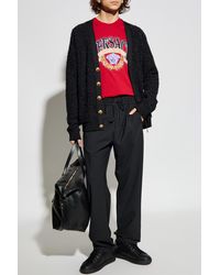 Versace - T-Shirt With Shimmering Appliqués - Lyst