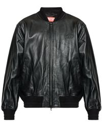 DIESEL - Leather Jacket "L-Type A20476" - Lyst