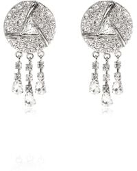 Alessandra Rich - Clip-On Earrings With Crystals - Lyst
