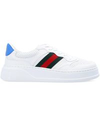 Gucci - gg-embossed Leather Flatform Trainers - Lyst