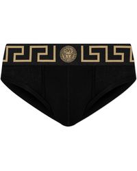 Versace - Cotton Briefs With Logo - Lyst