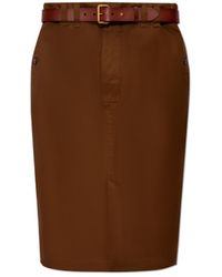 Saint Laurent - Skirt With A Belt, - Lyst