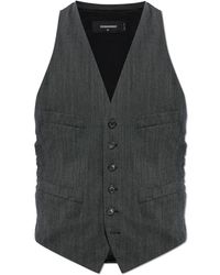 DSquared² - Vest Made From Mixed Materials - Lyst