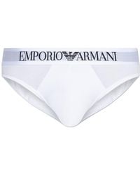 Emporio Armani - Cotton Briefs With Logo - Lyst