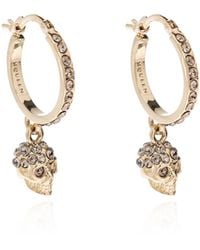 McQueen - Earrings With Shimmering Crystals - Lyst