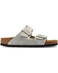 Birkenstock - 'Arizona Cushion Buckle Suede' Slides - Lyst