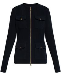 Moncler - Cardigan With Down-Filled Back - Lyst