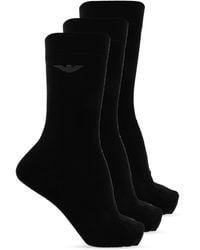 Emporio Armani - Three-Pack Of Socks With Logo - Lyst