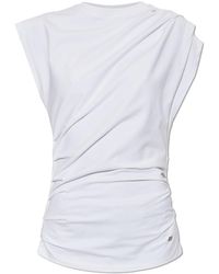 Ganni - Top With Decorative Darts - Lyst