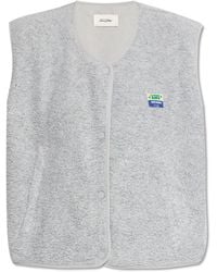 American Vintage - Furry Vest With Logo Patch - Lyst