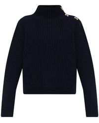 Ferragamo - Sweater With Decorative Fastening On The Shoulder - Lyst