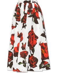 Alexander McQueen - Floral Motif Skirt, - Lyst