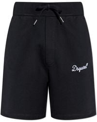 DSquared² - Cotton Shorts With Embroidered Logo - Lyst