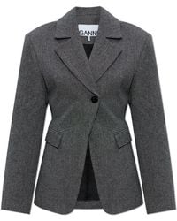 Ganni - Blazer With Pockets - Lyst