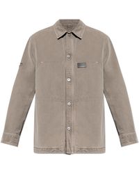Ferragamo - Denim Shirt With Logo Patch - Lyst