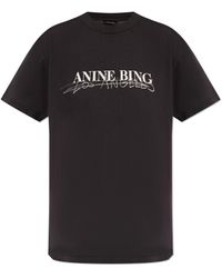 Anine Bing - 'Walker' T-Shirt With Logo, ' - Lyst