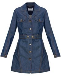 Moschino - Denim Dress With Belt - Lyst