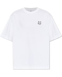 Maison Kitsuné - T-Shirt With Logo Patch - Lyst