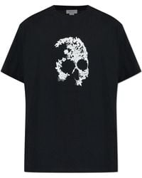 McQueen - T-shirt With A Distinctive Skull Motif, - Lyst