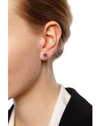 Tory Burch - 'miller Pavé Stud' Earrings With Logo, - Lyst