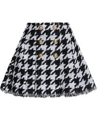 Balmain - Skirt With Houndstooth Pattern - Lyst