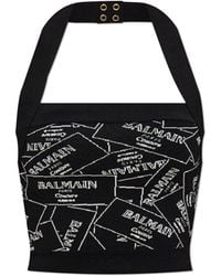 Balmain - Short Off-Shoulder Top - Lyst