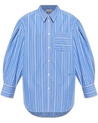 Ganni - "Oversize" Shirt With Pocket - Lyst