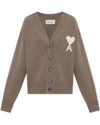 Ami Paris - Cardigan With Logo - Lyst
