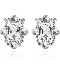 Self-Portrait - Earrings With Shimmering Crystals - Lyst