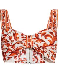 Dolce & Gabbana - Short Top With "Majolica" Print - Lyst