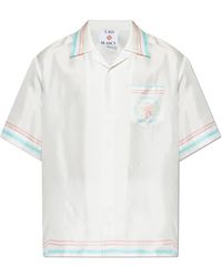 CASABLANCA - Silk Shirt With Logo - Lyst