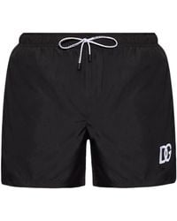 Dolce & Gabbana - Logo Print Swim Shorts - Lyst