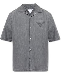 Bottega Veneta - Denim Shirt With Short Sleeves - Lyst