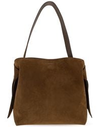 Acne Studios - Suede Shoulder Bag With Logo - Lyst