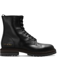 Common Projects - Leather Combat Boots - Lyst