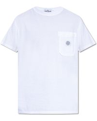 Stone Island - T-shirt With Pocket, - Lyst