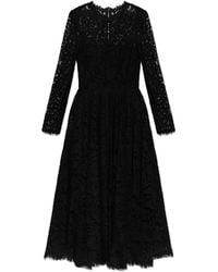 Dolce & Gabbana - Lace Dress With Long Sleeves - Lyst