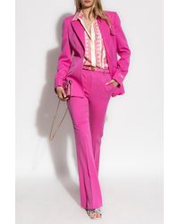 Versace - Wool Pleated Trousers - Lyst