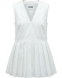 Jil Sander - Sleeveless Top With Sweetheart Neckline - Lyst