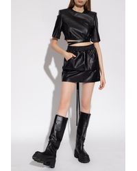The Mannei 'kalamata' Leather Skirt - Black