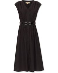 MICHAEL Michael Kors - Cotton Dress With Belt - Lyst