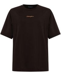 Dolce & Gabbana - Cotton T-Shirt With Embroidered Logo - Lyst