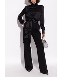 Dolce & Gabbana - Silk Top With Stand-Up Collar - Lyst