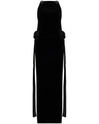Self-Portrait - Velvet Dress With Decorative Bows - Lyst