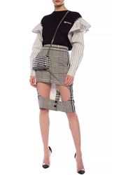 Burberry Checked Skirt - Grey