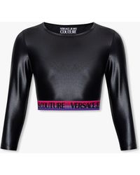 Versace - Cropped Top With Logo - Lyst